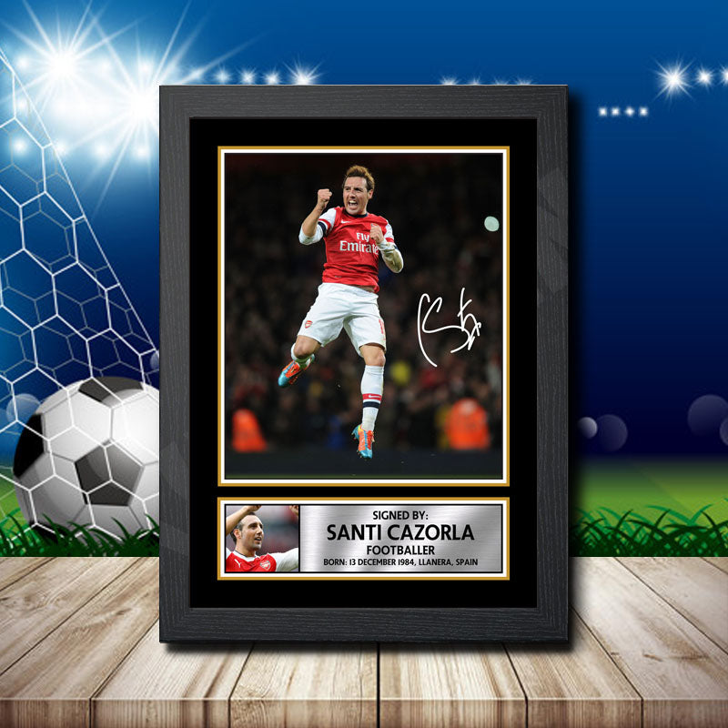Santi Cazorla Printed Signature Footballers Star Poster Print Framed Wall Art Gift – Santi Cazorla Printed Signature Footballers Star Poster Print