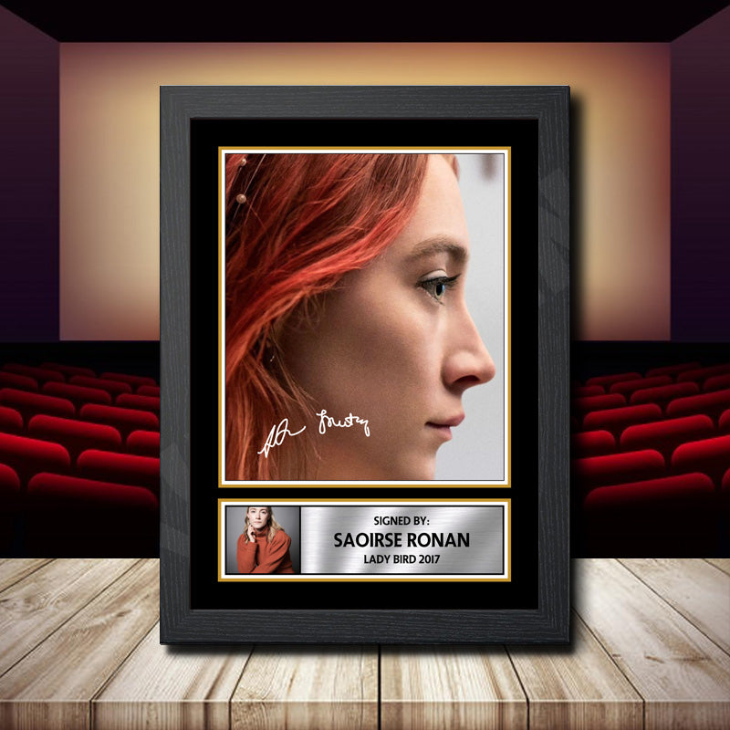 Saoirse Ronan Lady Bird 2017 Printed Signature Movie Star Poster Print Framed Wall Art Gift – Saoirse Ronan Lady Bird 2017 Printed Signature Movie Star Poster Print