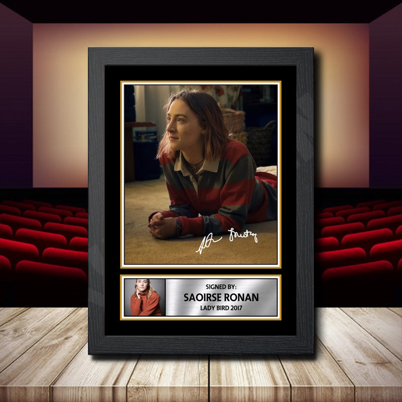Saoirse Ronan Lady Bird 2017 2 Printed Signature Movie Star Poster Print Framed Wall Art Gift – Saoirse Ronan Lady Bird 2017 2 Printed Signature Movie Star Poster Print