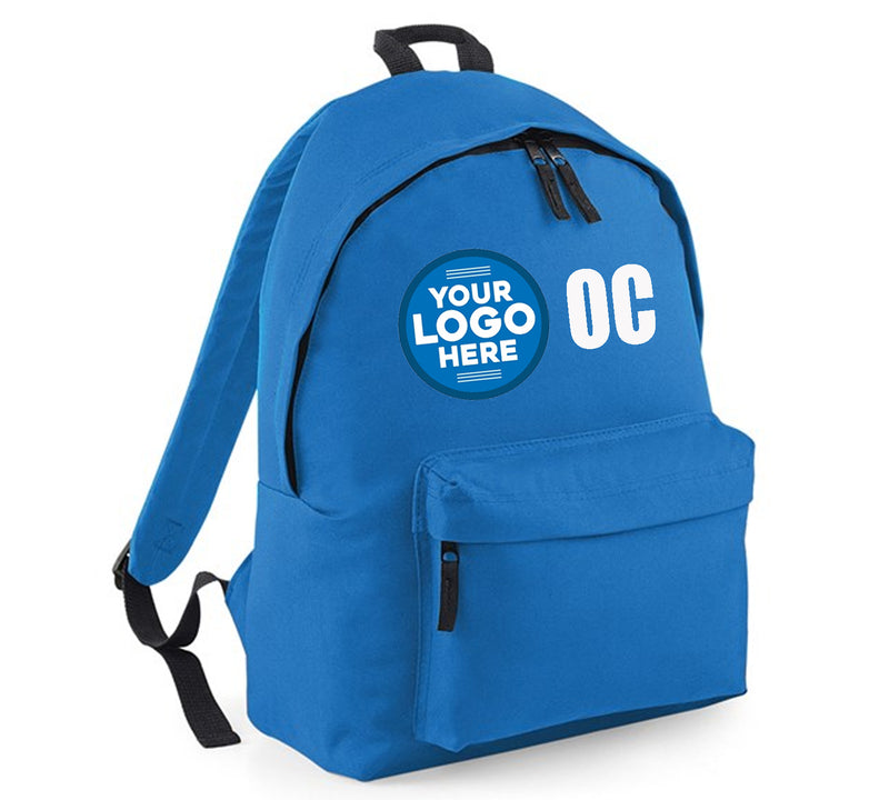 CUSTOM PRINTED BACKPACK SCHOOL ANY LOGO AND/ OR INITIALS FULLY PERSONALISED