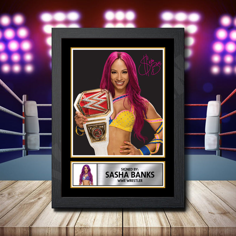 Sasha Banks 2 Printed Signature Wwe Star Poster Print Framed Wall Art Gift – Sasha Banks 2 Printed Signature Wwe Star Poster Print