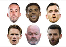 Scotland Football Face Mask Pack – 6 Player & Manager Card Face Masks – Celebrity Card Face Mask – Fan Party Mask – Cardboard Cutout – Fancy Dress, Stag Do, Birthday, Sports Events & Football Supporter Gift