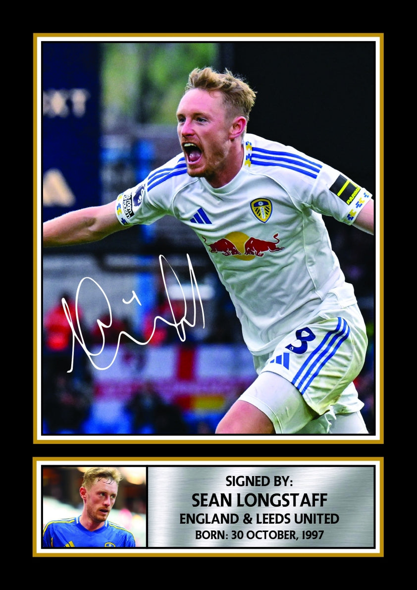 Sean Longstaff Leeds United Footballer Printed Signature Print – sean Longstaff printed signature poster