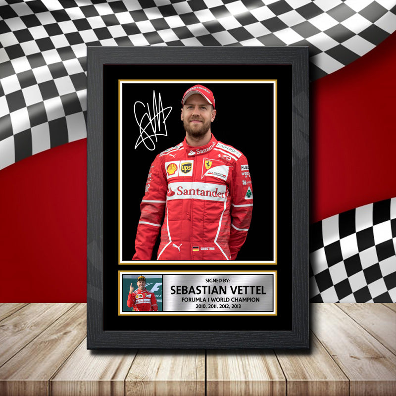Sebastian Vettel Motorsport Signature Printed Signature Motorsport Star Poster Print Framed Wall Art Gift – Sebastian Vettel Motorsport Signature Printed Signature Motorsport Star Poster