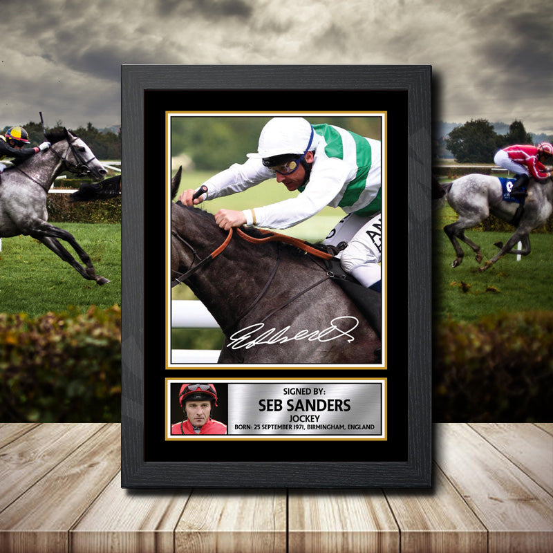 Seb Sanders Printed Signature Horse-Racing Star Poster Print Framed Wall Art Gift – Seb Sanders Printed Signature Horse-Racing Star Poster Print