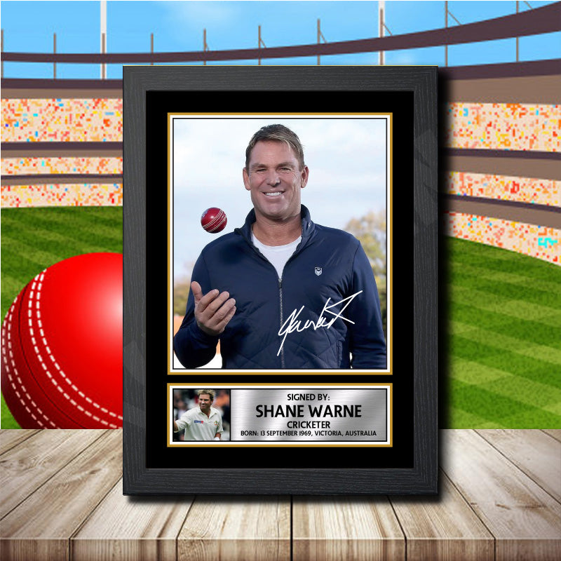 Shane Warne Printed Signature Cricket Star Poster Print Framed Wall Art Gift – Shane Warne Printed Signature Cricket Star Poster Print