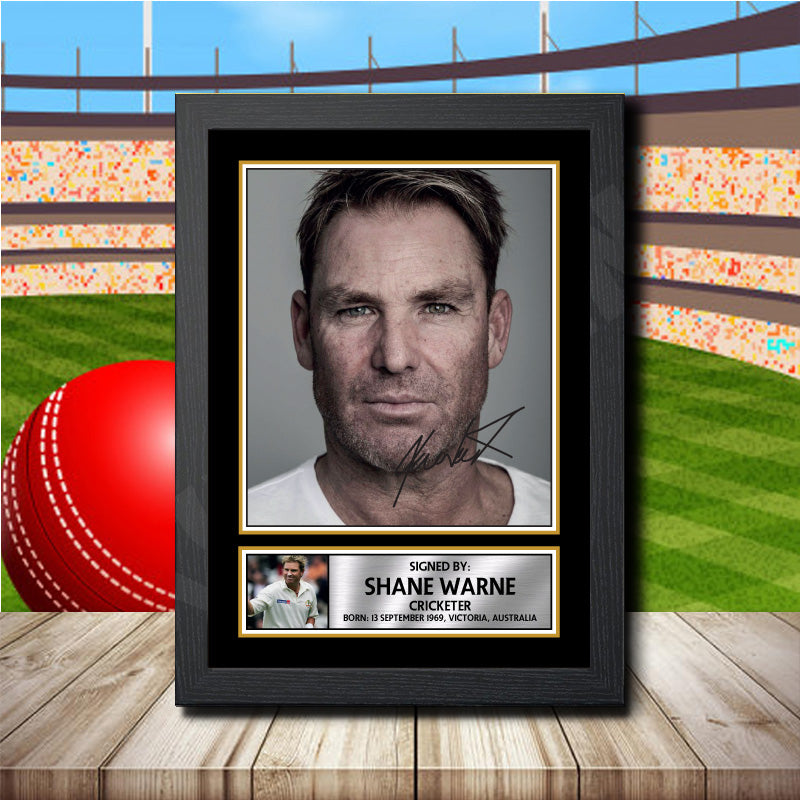 Shane Warne 2 Printed Signature Cricket Star Poster Print Framed Wall Art Gift – Shane Warne 2 Printed Signature Cricket Star Poster Print