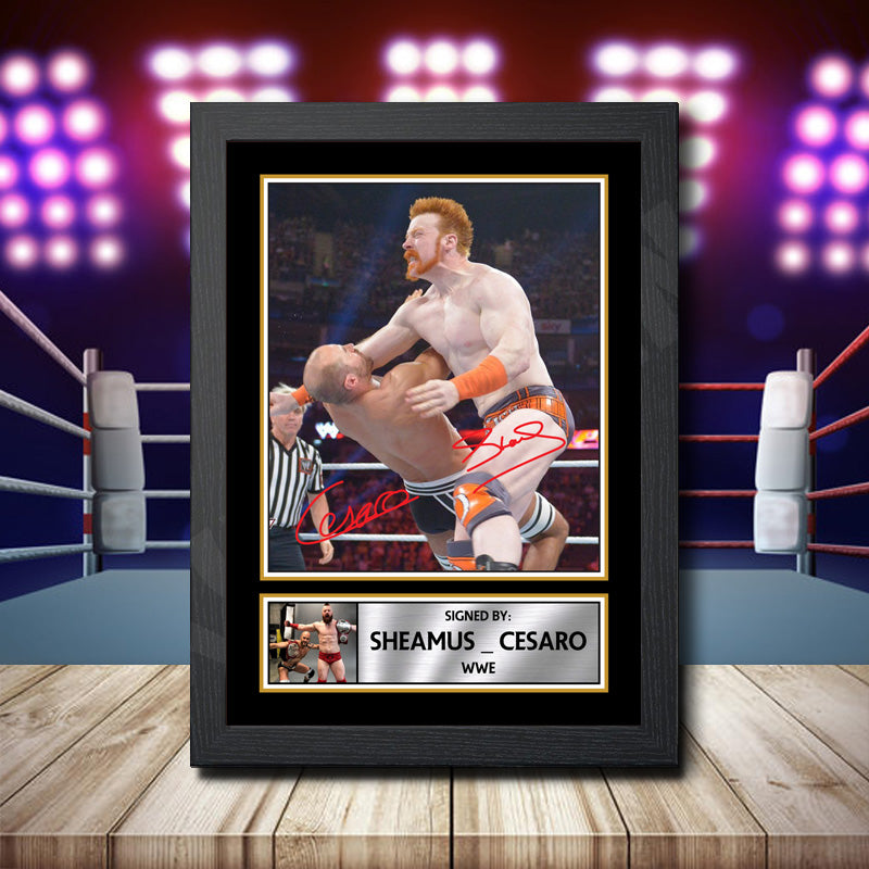 Sheamus Cesaro 2 Printed Signature Wwe Star Poster Print Framed Wall Art Gift – Sheamus Cesaro 2 Printed Signature Wwe Star Poster Print
