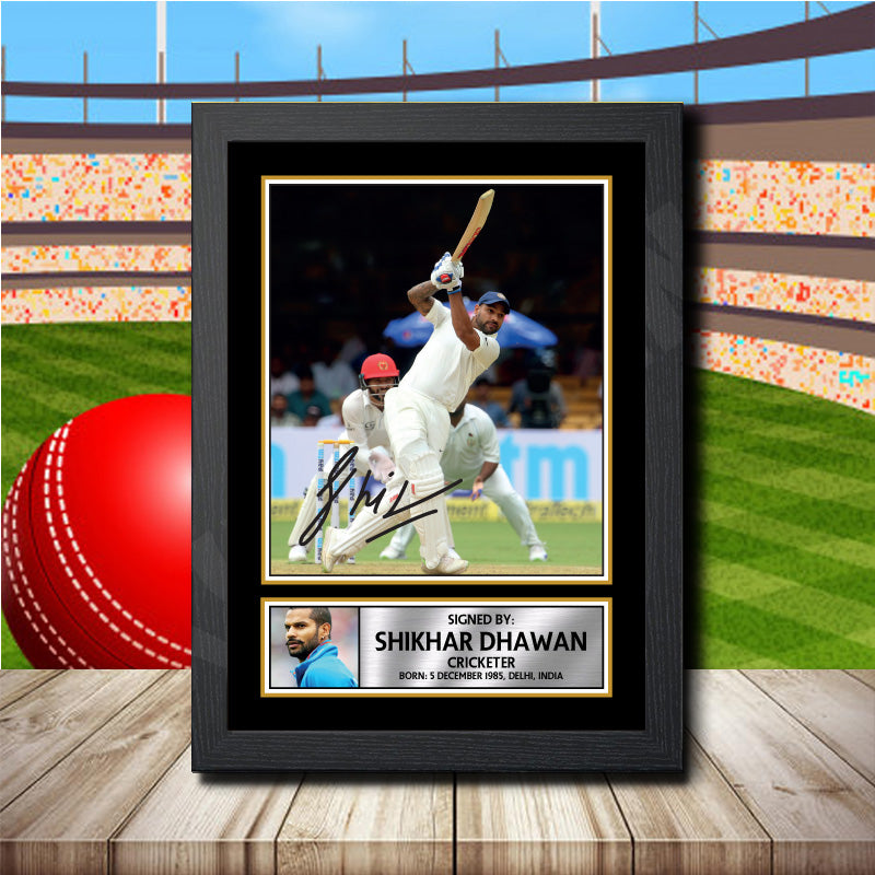 Shikhar Dhawan 2 Printed Signature Cricket Star Poster Print Framed Wall Art Gift – Shikhar Dhawan 2 Printed Signature Cricket Star Poster Print
