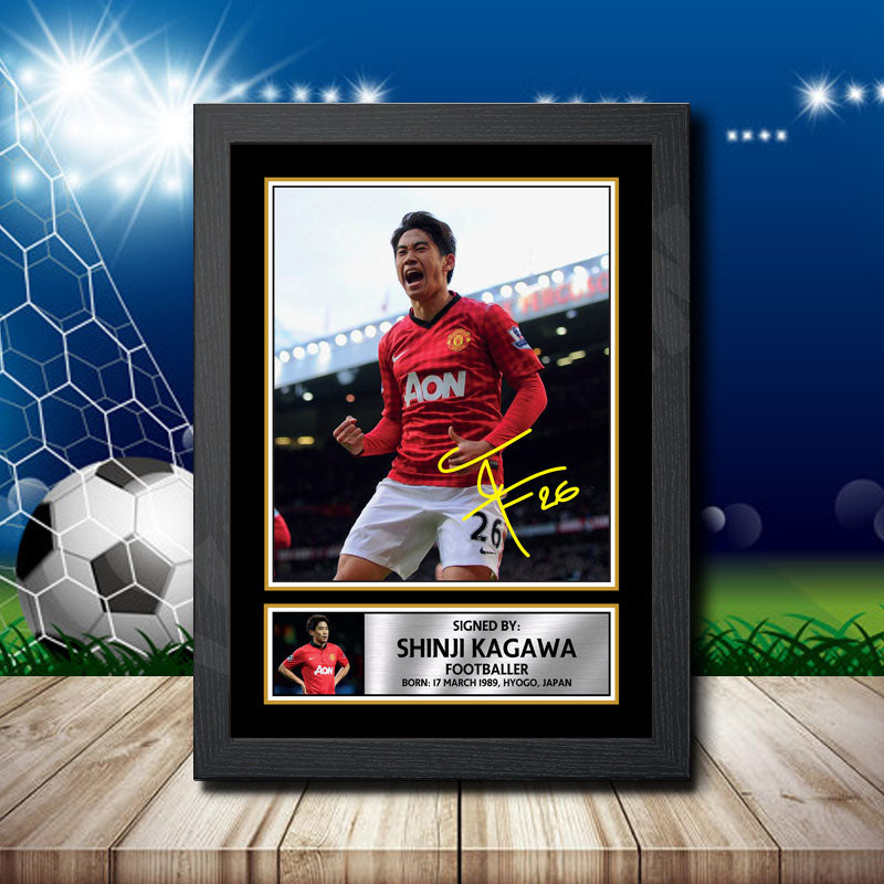 Shinji Kagawa 1 Printed Signature Footballers Star Poster Print Framed Wall Art Gift – Shinji Kagawa 1 Printed Signature Footballers Star Poster Print