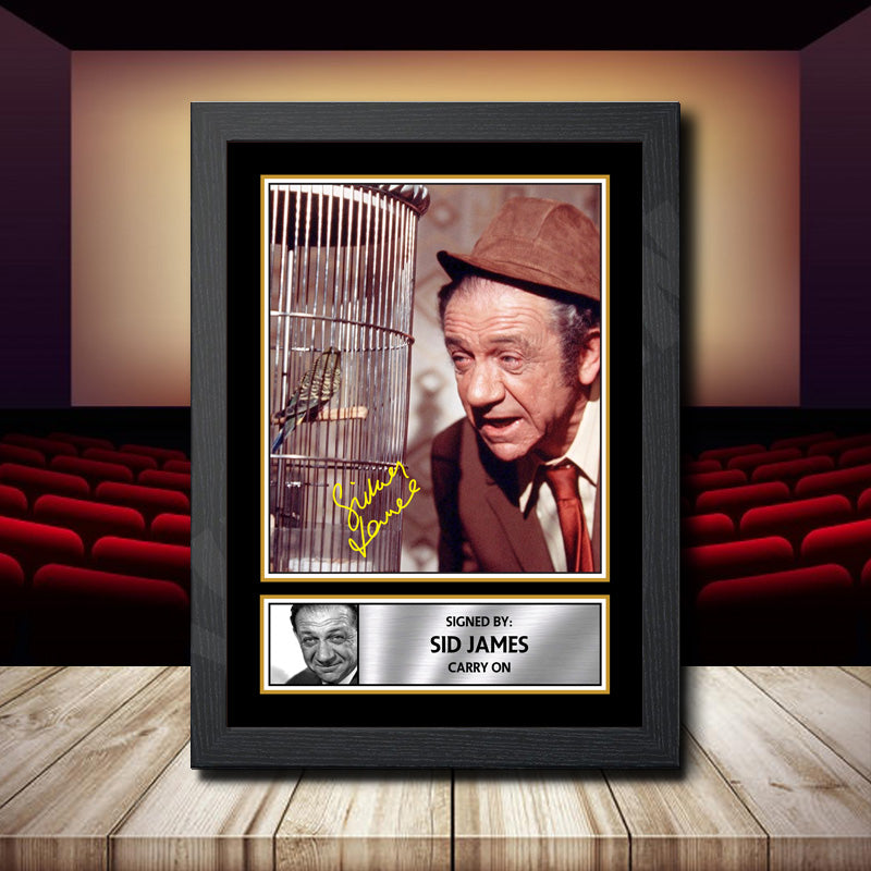 Sid James Carry On 2 Printed Signature Movie Star Poster Print Framed Wall Art Gift – Sid James Carry On 2 Printed Signature Movie Star Poster Print