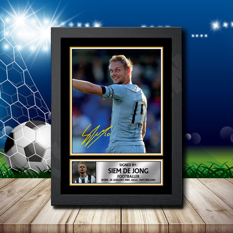 Siem De Jong 2 Printed Signature Footballers Star Poster Print Framed Wall Art Gift – Siem De Jong 2 Printed Signature Footballers Star Poster Print