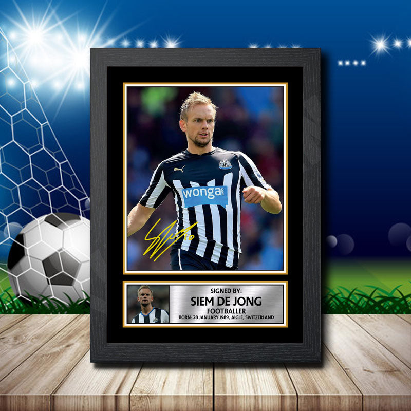 Siem De Jong 1 Printed Signature Footballers Star Poster Print Framed Wall Art Gift – Siem De Jong 1 Printed Signature Footballers Star Poster Print
