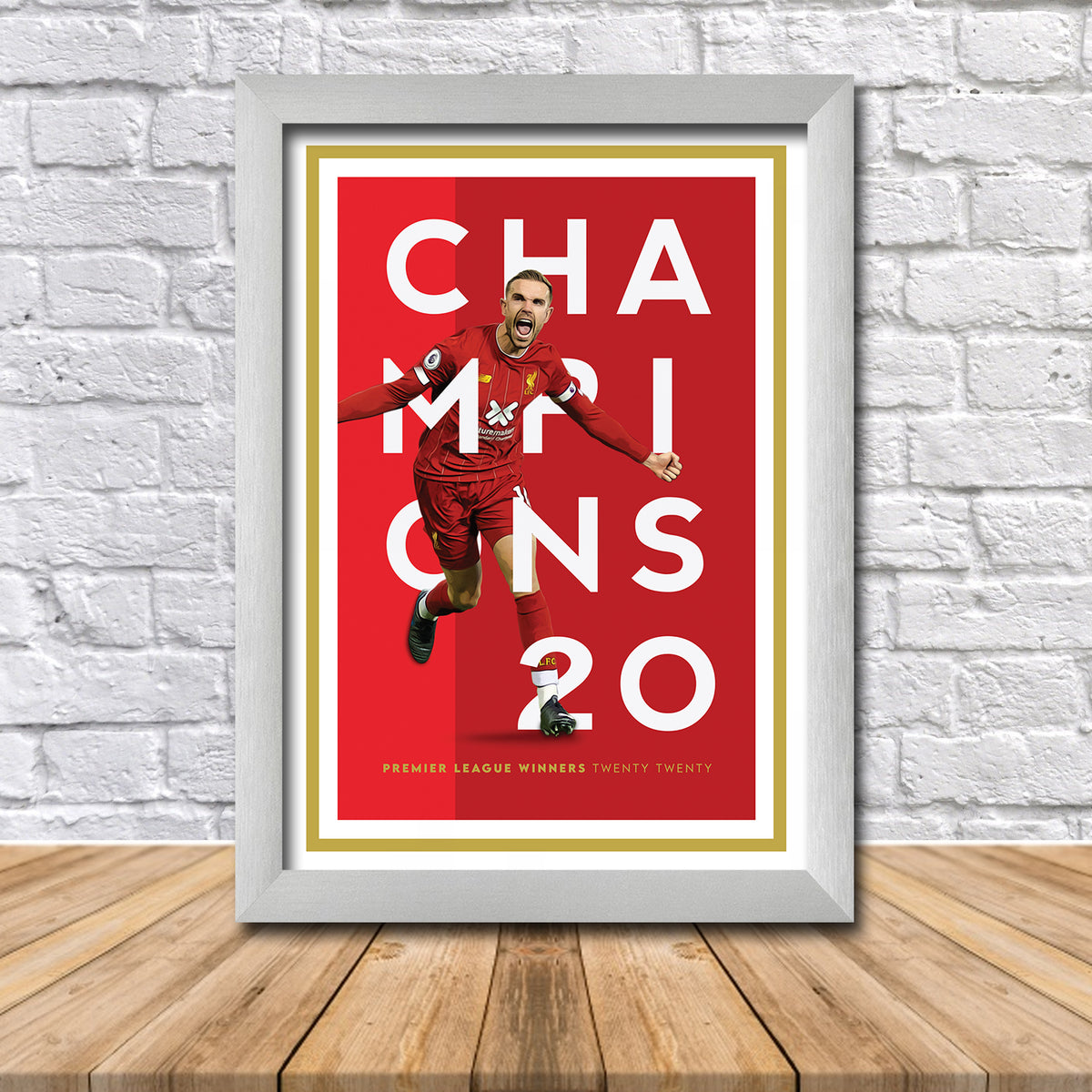 Champions of England Liverpool Henderson Poster Print 2020