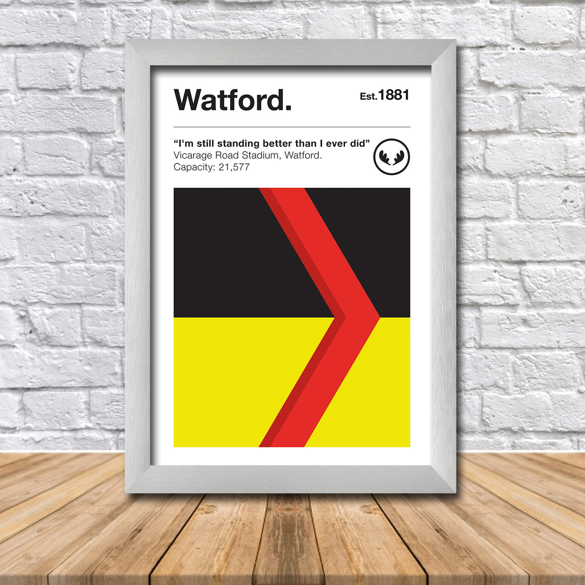 Retro Watford Club Colours Watford Fan Football Poster