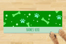 Personalised Dog Bowl Mat (880mm x 300mm)(4 Bowl Design) - SIMPLE GREEN