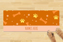 Personalised Dog Bowl Mat (880mm x 300mm)(4 Bowl Design) - SIMPLE ORANGE