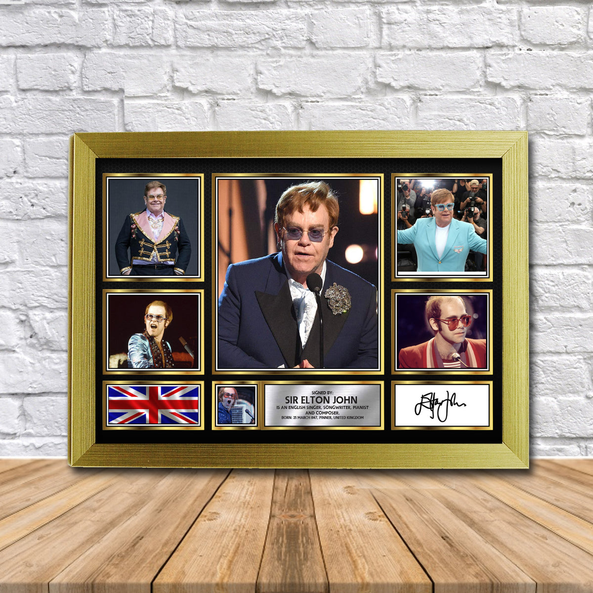 Sir Elton John Music Gift Framed Printed Signature Star Poster Print Wall Art Gift – Sir Elton John Music Gift Framed Printed Signature Star Poster Print Wall Art