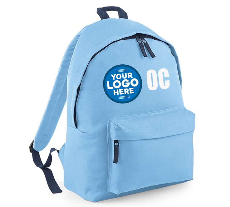 CUSTOM PRINTED BACKPACK SCHOOL ANY LOGO AND/ OR INITIALS FULLY PERSONALISED