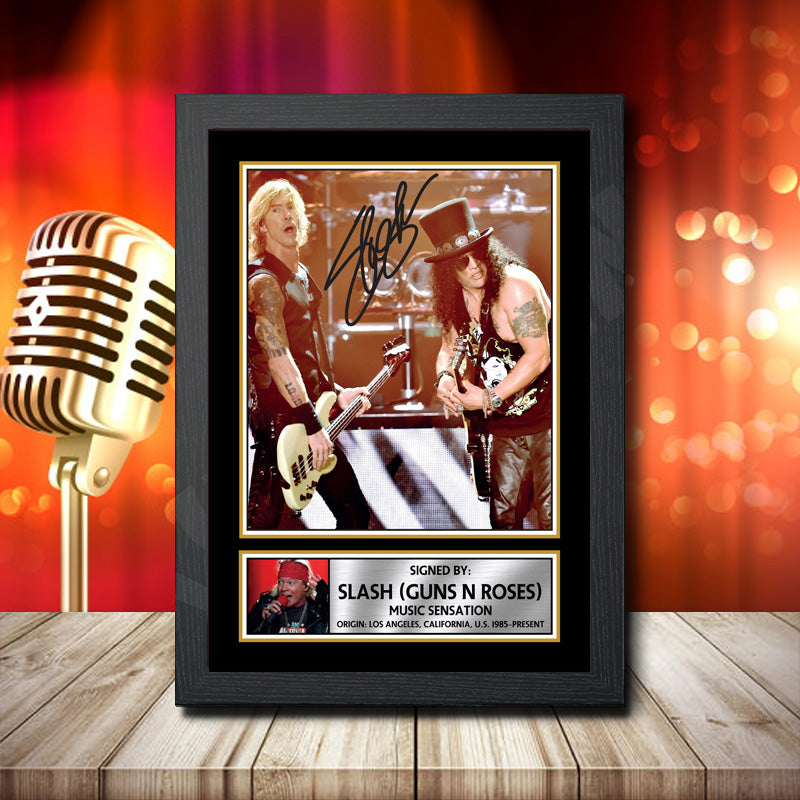 Slash Guns N Roses 1 – Printed Signature Music Star Print – Slash Guns N Roses 1