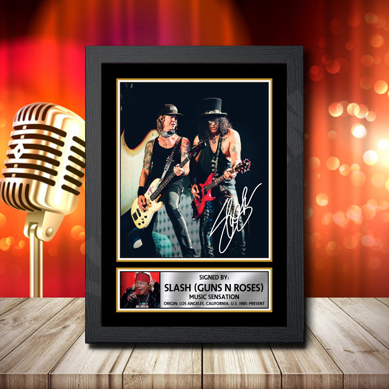 Slash Guns N Roses 2 – Printed Signature Music Star Print – Slash Guns N Roses 2