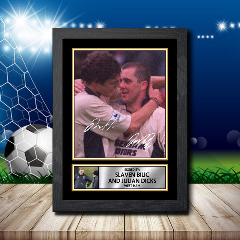 Slaven Bilic Julian Dicks 1 Printed Signature Footballers Star Poster Print Framed Wall Art Gift – Slaven Bilic Julian Dicks 1 Printed Signature Footballers Star Poster Print
