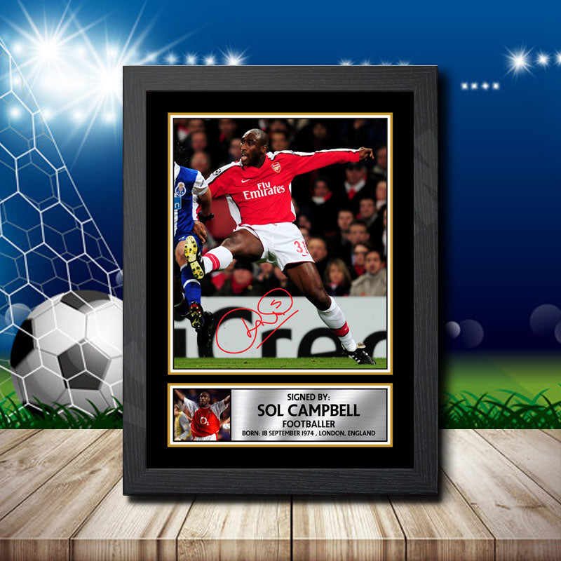 Sol Campbell Printed Signature Footballers Star Poster Print Framed Wall Art Gift – Sol Campbell Printed Signature Footballers Star Poster Print
