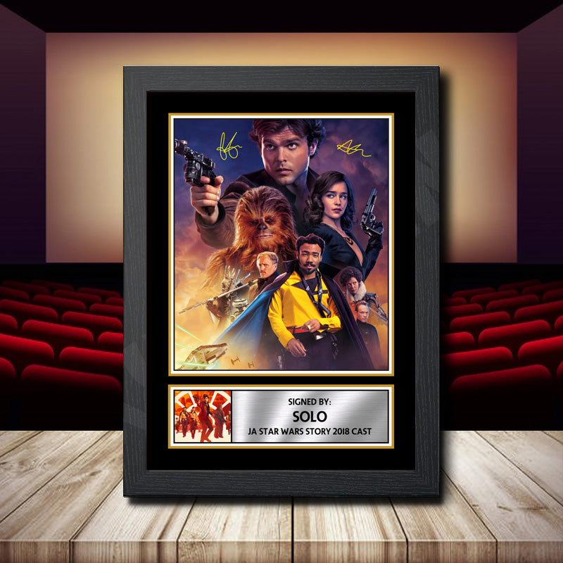 Solo A Star Wars Story 2018 Cast Printed Signature Movie Star Poster Print Framed Wall Art Gift – Solo A Star Wars Story 2018 Cast Printed Signature Movie Star Poster Print