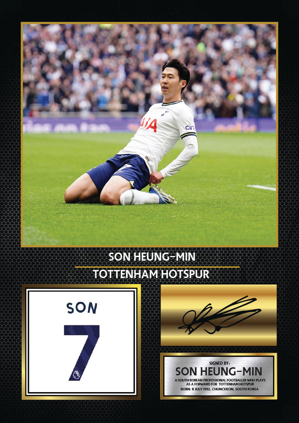 Son Heung-Min Tottenham Hotspur Printed Signature Poster Print – Spurs Football Wall Art – Printed Soccer Wall Art – Son Heung-Min Fan Gift Decor
