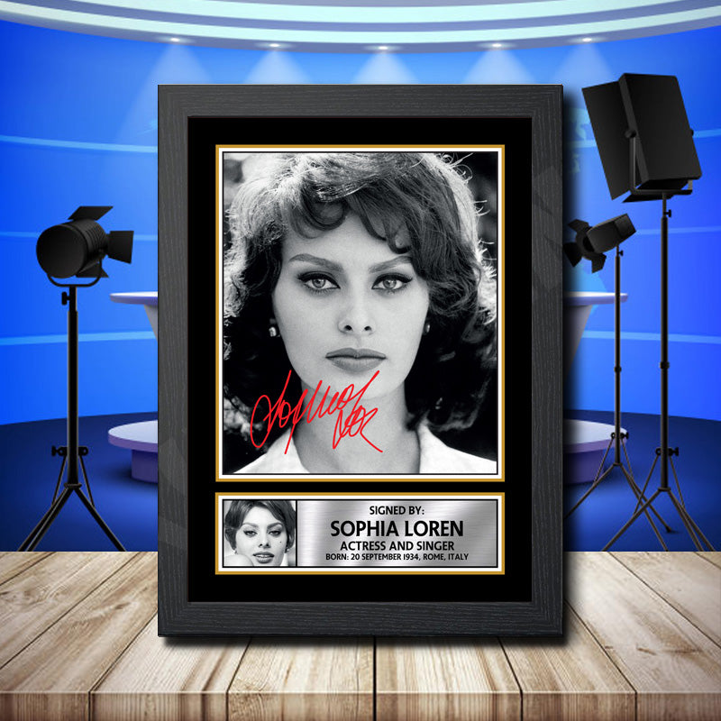 Sophia Loren 2 Printed Signature Television Star Poster Print Framed Wall Art Gift – Sophia Loren 2 Printed Signature Television Star Poster Print