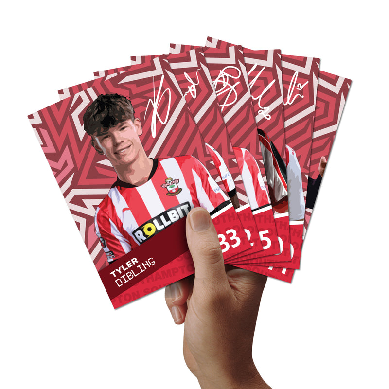 Southampton Players SIGNED A6 Poster Pack - 6 Autographed Poster Print Cards (Dibling, Onuachu, Bednarek, Lallana, Ramsdale, Juric)