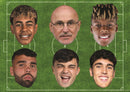 Spain Football Stars Face Mask Multipack – 6 Spain Football Player Inspired Masks – Funny Football Party Accessories, Match Day Fancy Dress, Sports Fan Photo Booth Props & Celebration Decorations