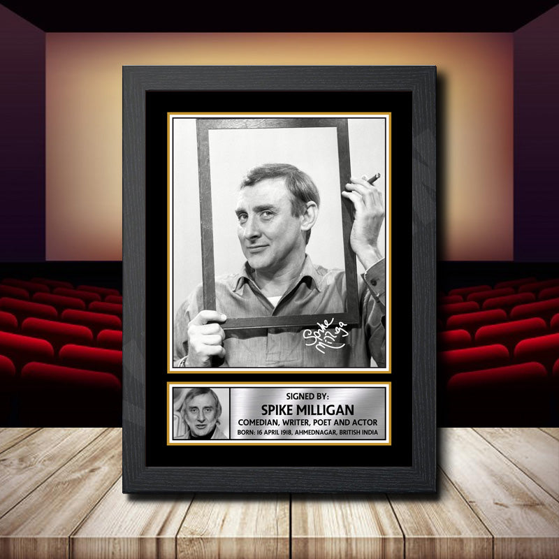 Spike Milligan Printed Signature Movie Star Poster Print Framed Wall Art Gift – Spike Milligan Printed Signature Movie Star Poster Print