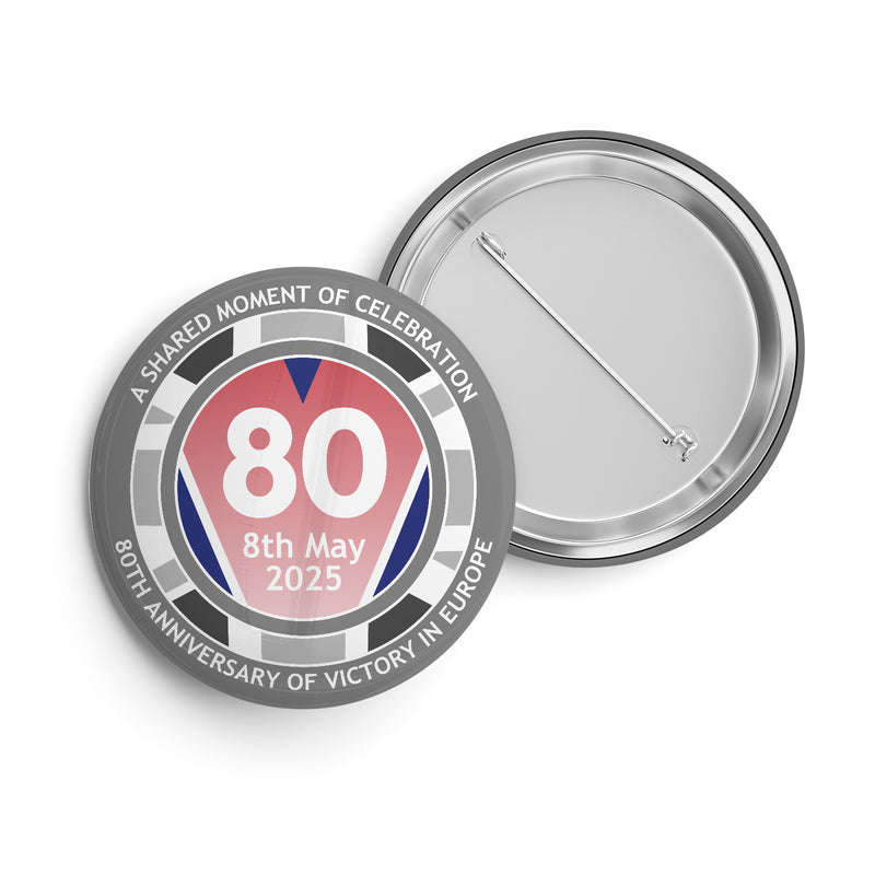 VE Day 80th Anniversary Standard Pin Badge Design 3 - Special Edition