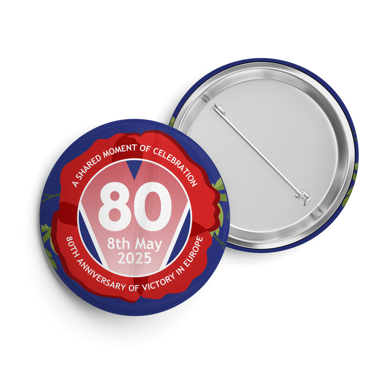 VE Day 80th Anniversary Standard Pin Badge Design 6 - Special Edition