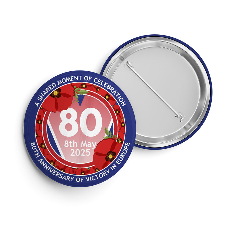 VE Day 80th Anniversary Standard Pin Badge Design 7 - Special Edition