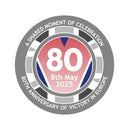 VE Day 80th Anniversary 50mm Round Stickers Design 3 - Special Edition