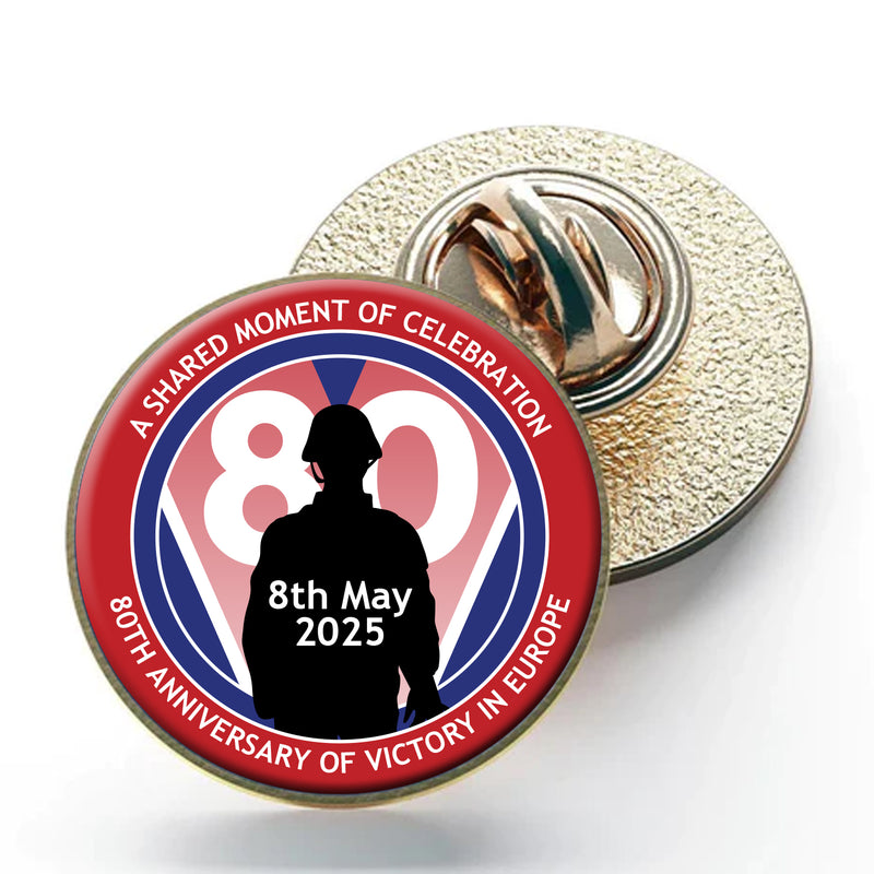 VE Day 80th Anniversary Clutch Pin Badge Design 4 - Special Edition