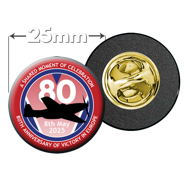 VE Day 80th Anniversary Clutch Pin Badge Design 5 - Special Edition