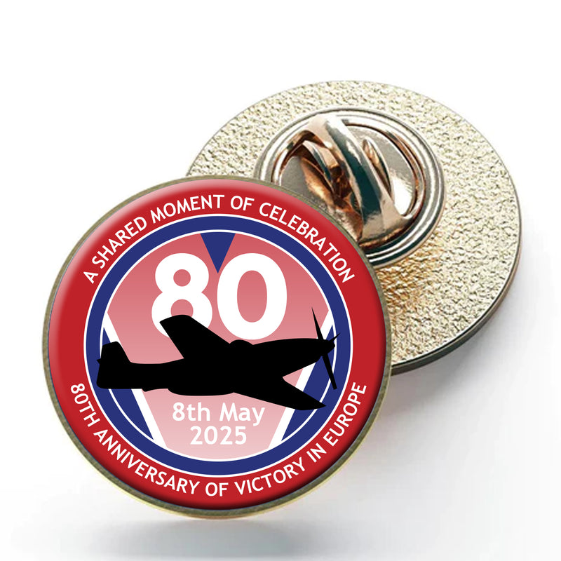 VE Day 80th Anniversary Clutch Pin Badge Design 5 - Special Edition