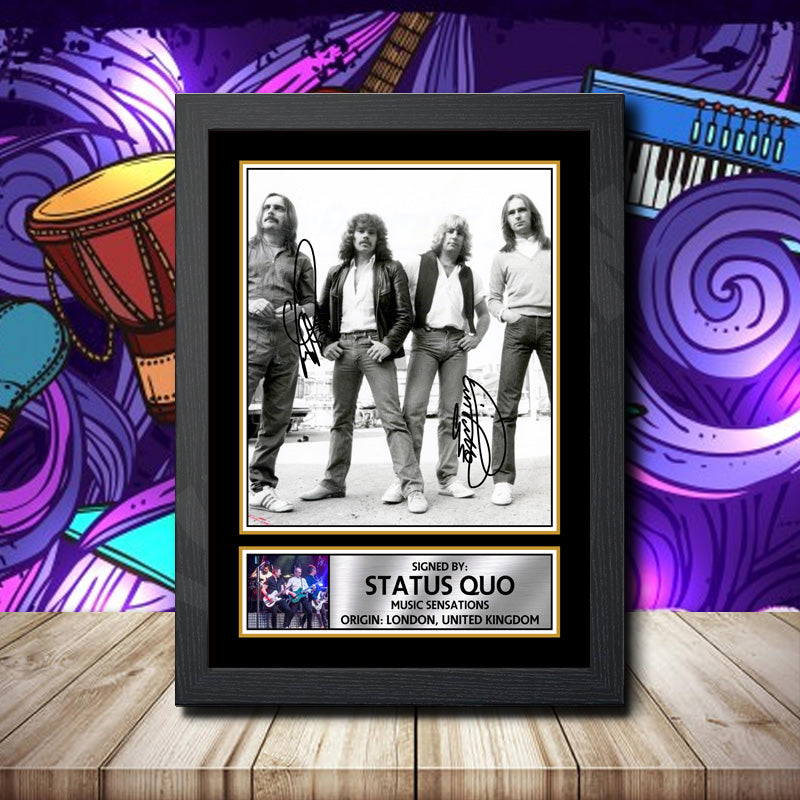 Status Quo 1 Printed Signature Rock-Bands Star Poster Print Framed Wall Art Gift – Status Quo 1 Printed Signature Rock-Bands Star Poster Print