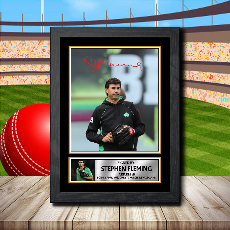 Stephen Fleming 2 Printed Signature Cricket Star Poster Print Framed Wall Art Gift – Stephen Fleming 2 Printed Signature Cricket Star Poster Print