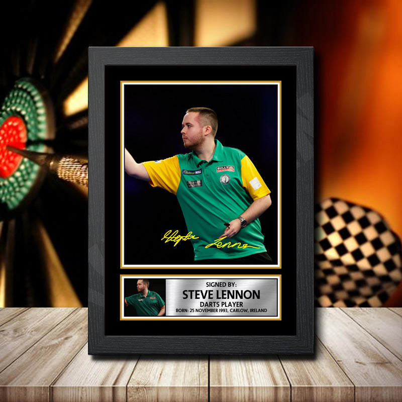 Steve Lennon 2 Printed Signature Darts Star Poster Print Framed Wall Art Gift – Steve Lennon 2 Printed Signature Darts Star Poster Print