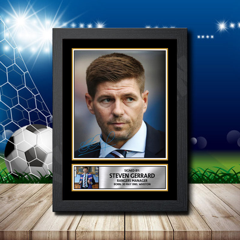 Steven Gerrard Rangers Printed Signature Footballers Star Poster Print Framed Wall Art Gift – Steven Gerrard Rangers Printed Signature Footballers Star Poster Print
