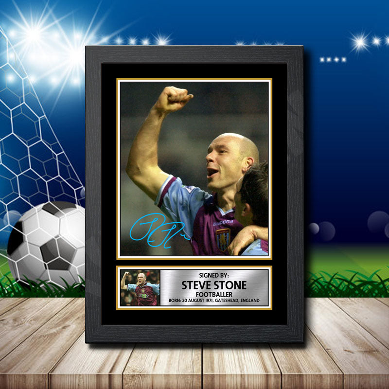Steve Stone 2 Printed Signature Footballers Star Poster Print Framed Wall Art Gift – Steve Stone 2 Printed Signature Footballers Star Poster Print