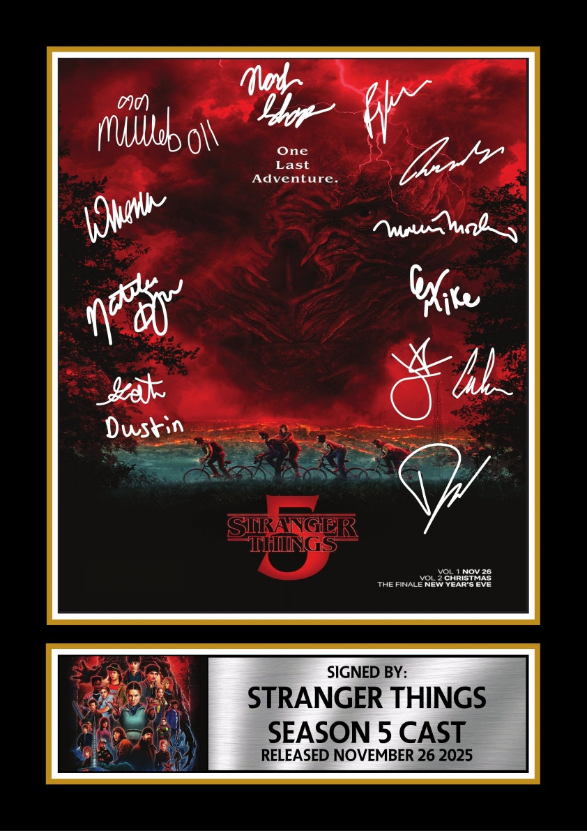 Stranger Things Season 5 printed signature poster