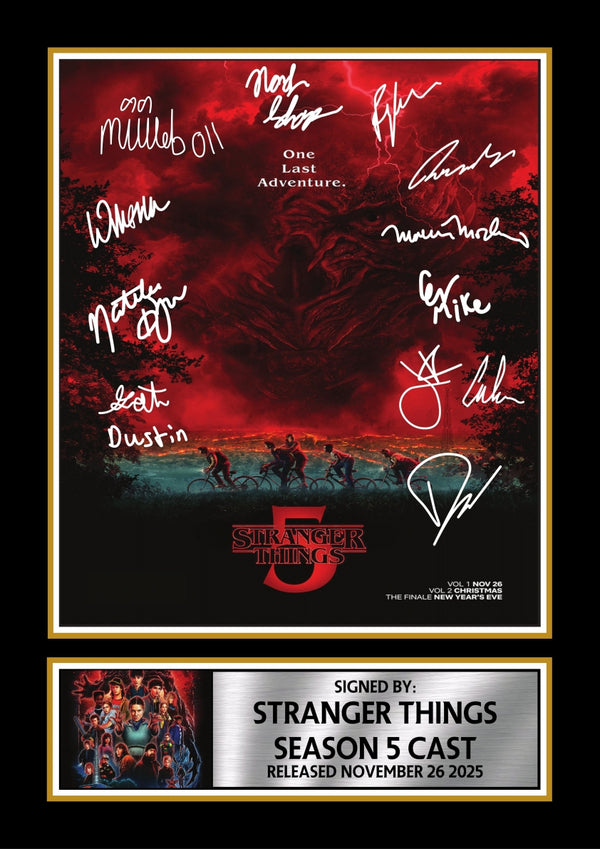 Stranger Things Season 5 printed signature poster