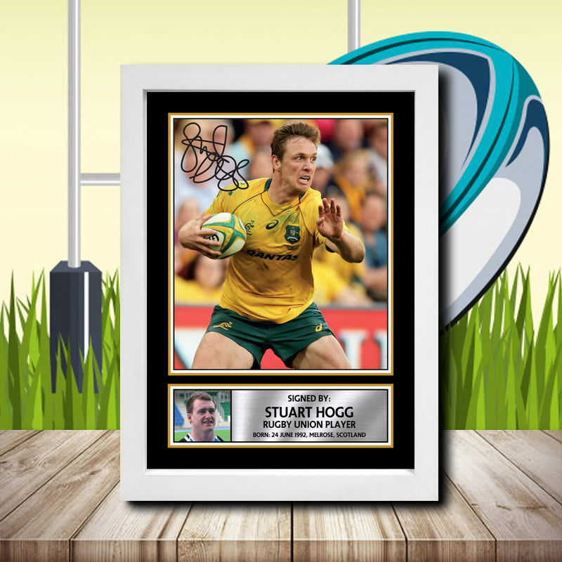 Stuart Hogg 2 Printed Signature Rugby Star Poster Print Framed Wall Art Gift – Stuart Hogg 2 Printed Signature Rugby Star Poster Print