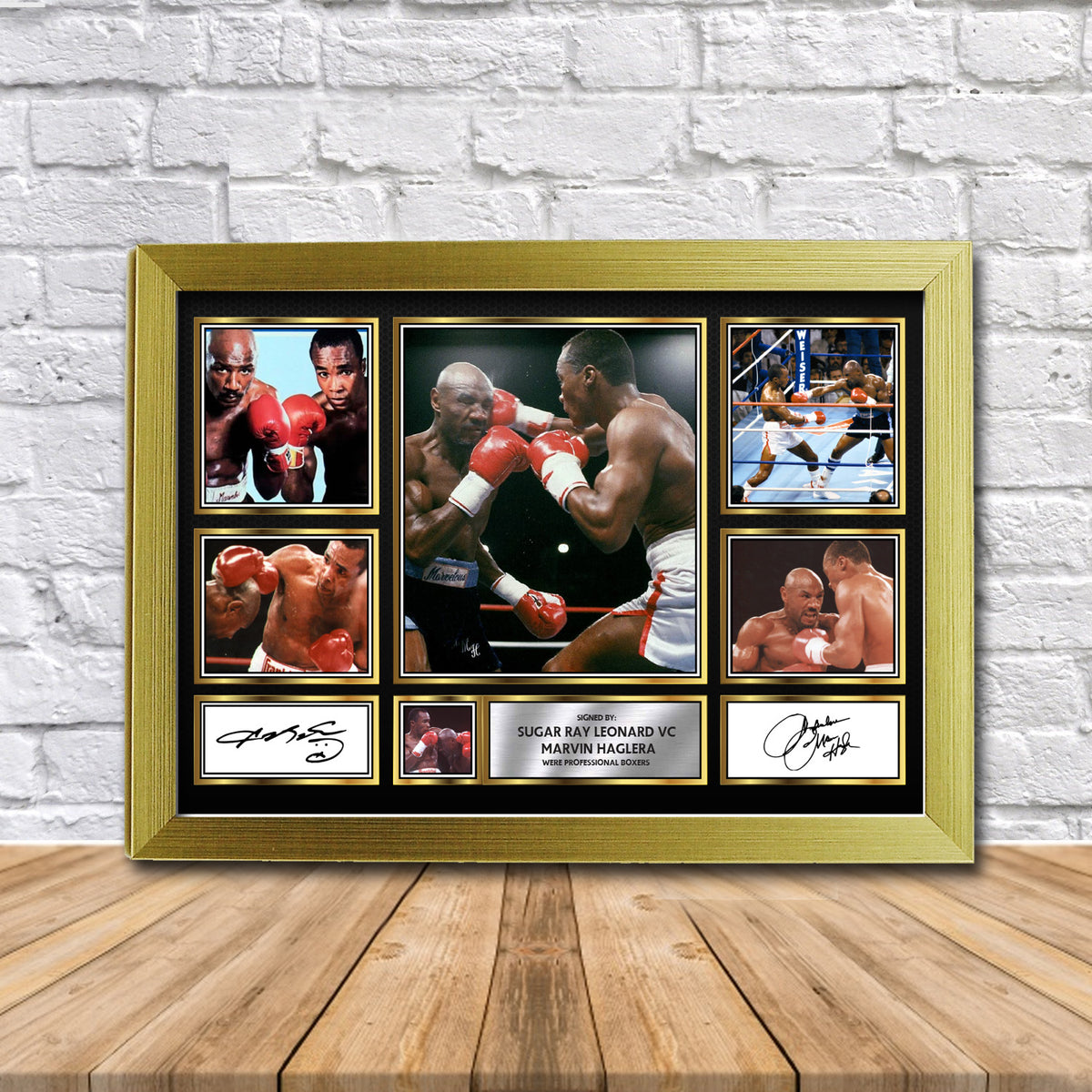 Sugar Ray Leonard vs Marvin Hagler Boxing Gift Framed Printed Signature Star Poster Print Wall Art Gift – Sugar Ray Leonard vs Marvin Hagler Boxing Gift Framed Printed Signature Star