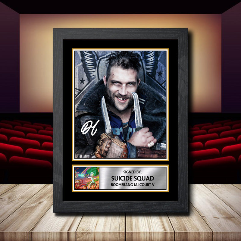 Suicide Squad Boomerang Jai Court V Printed Signature Movie Star Poster Print Framed Wall Art Gift – Suicide Squad Boomerang Jai Court V Printed Signature Movie Star Poster Print